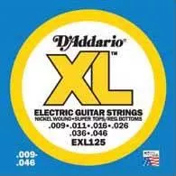Cordes guitare électrique D'addario EXL125 Nickel Round Wound 9-46 - jeu de 6 cordes