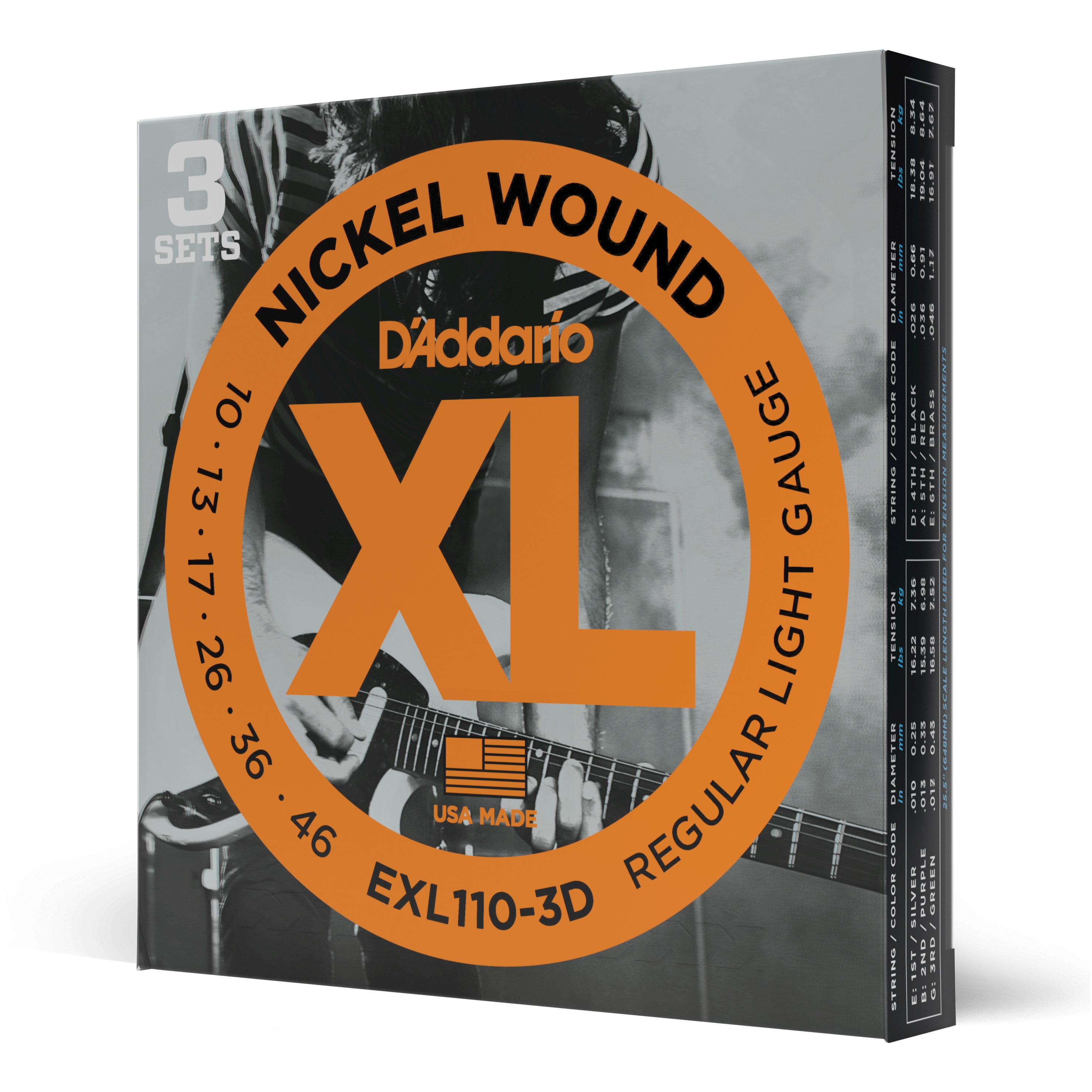 D'addario Jeu De Cordes Guit. Elec. 6c Nickel Wound 010.046 Exl1103d - Cordes Guitare Électrique - Variation 3