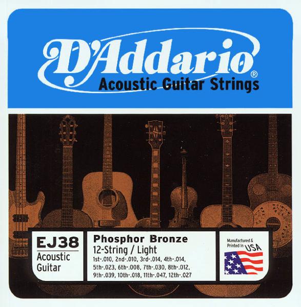 D'addario Jeu De 6 Cordes Guit. Folk 6c Phosphor Bronze 010.047 Ej38 - Cordes Guitare Acoustique - Variation 1
