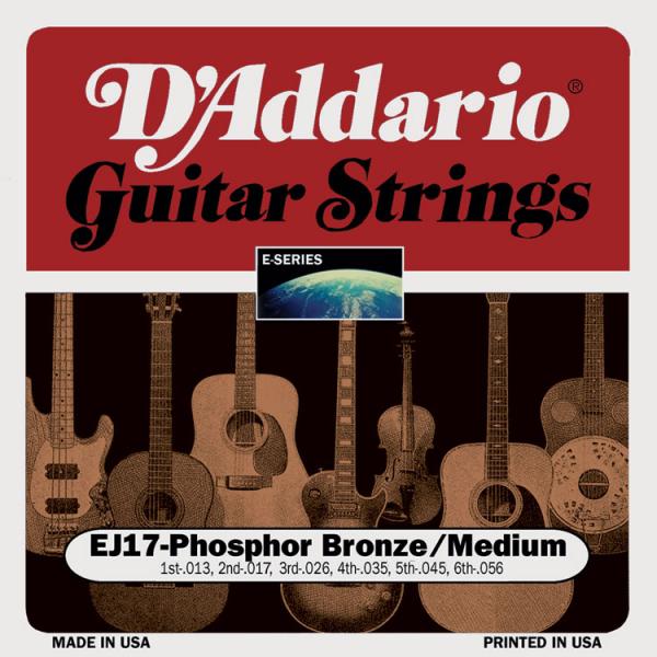 D'addario Jeu De 6 Cordes Guit. Folk 6c Phosphor Bronze 013.056 Ej17 - Cordes Guitare Acoustique - Variation 1