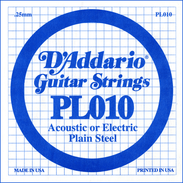 Cordes guitare électrique D'addario XL Nickel Single PL010 - Corde au détail