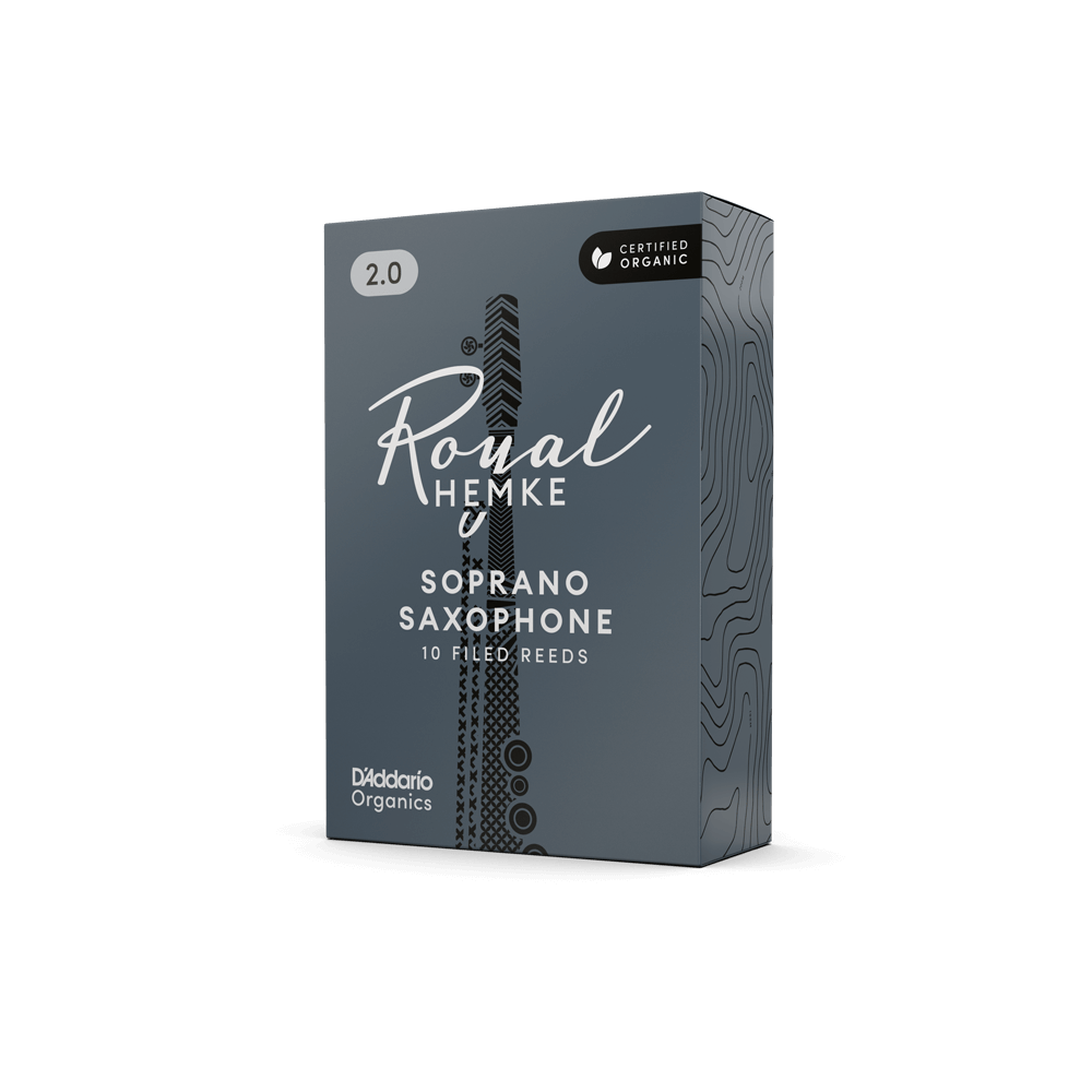 D'addario Rhkp10ssx200 Royal Hemke Organic Soprano Saxophone Reeds, Strength 2.0, 10-pack - Anche Saxophone - Variation 1