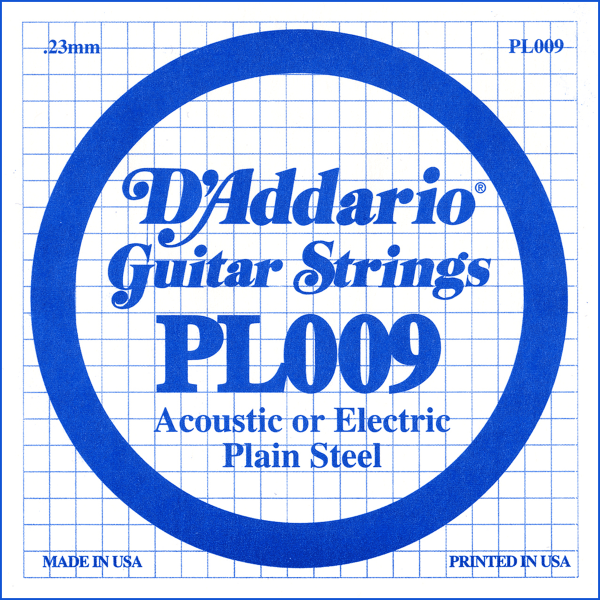 Cordes guitare électrique D'addario XL Nickel Single PL009 - Corde au détail
