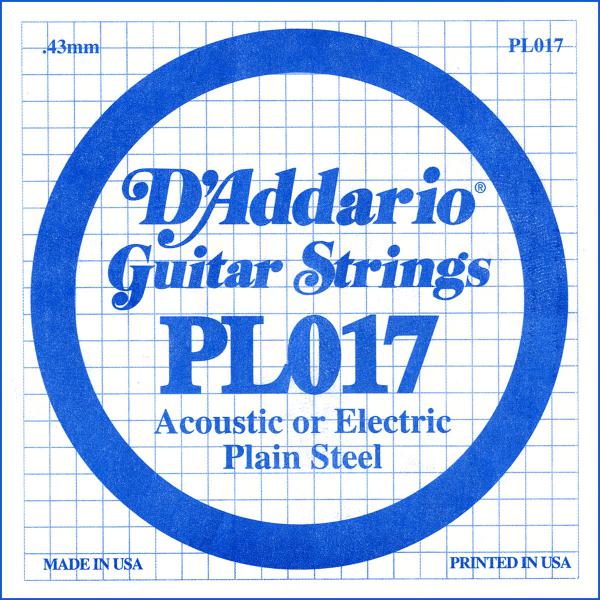 Cordes guitare électrique D'addario XL Nickel Single PL017 - Corde au détail
