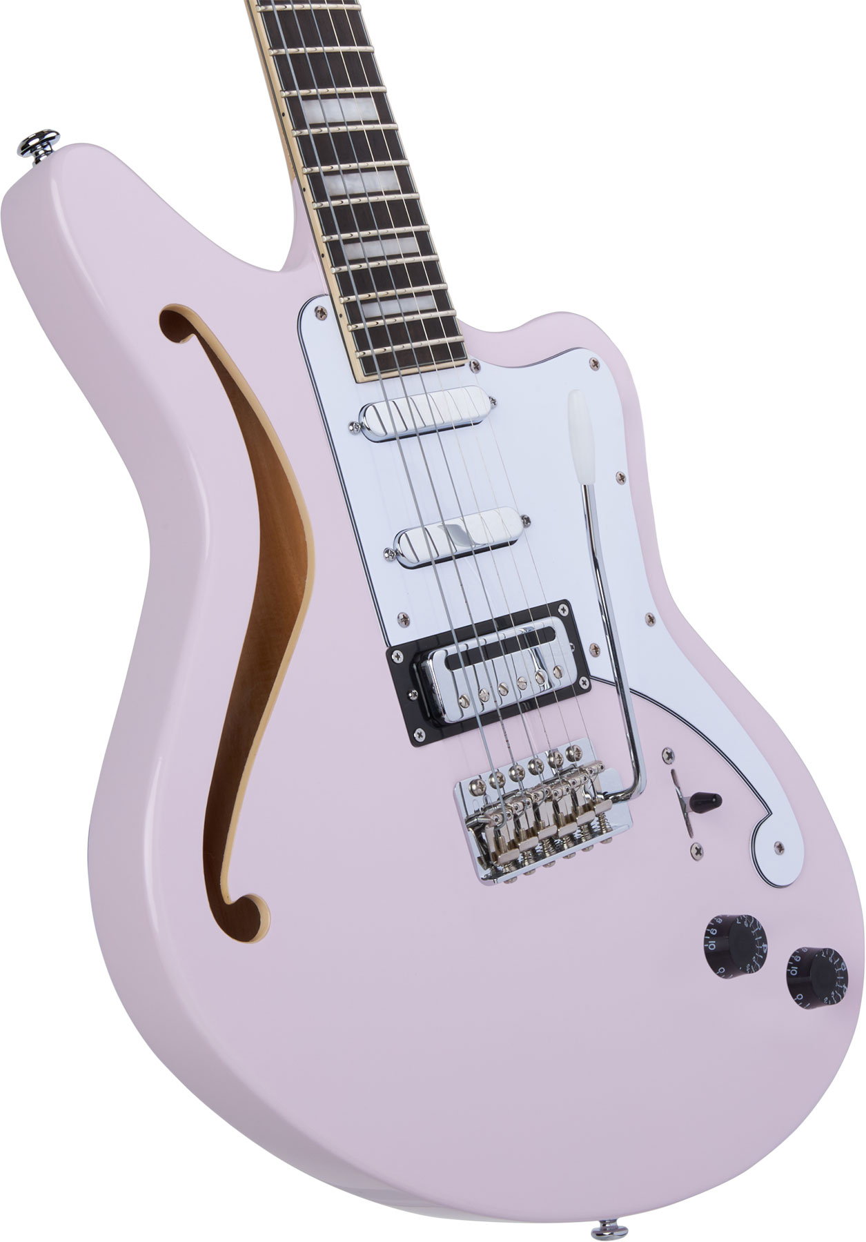 D'angelico Bedford Sh Premier Hss Trem Ova - Shell Pink - Guitare Électrique 1/2 Caisse - Variation 3