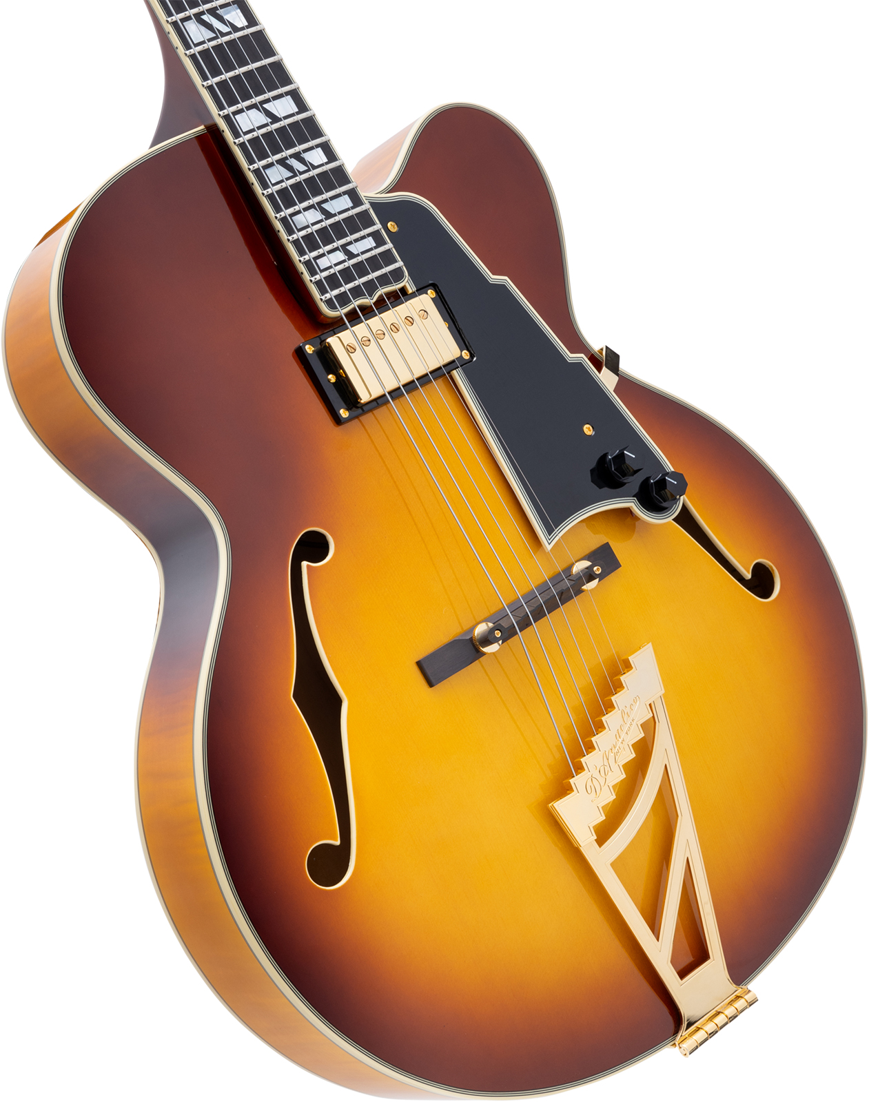 D'angelico Exl1 Excel 1h Ht Eb - Dark Iced Tea Burst - Guitare Électrique 3/4 Caisse & Jazz - Variation 3