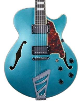 Guitare électrique 3/4 caisse & jazz D'angelico Premier SS - ocean turquoise