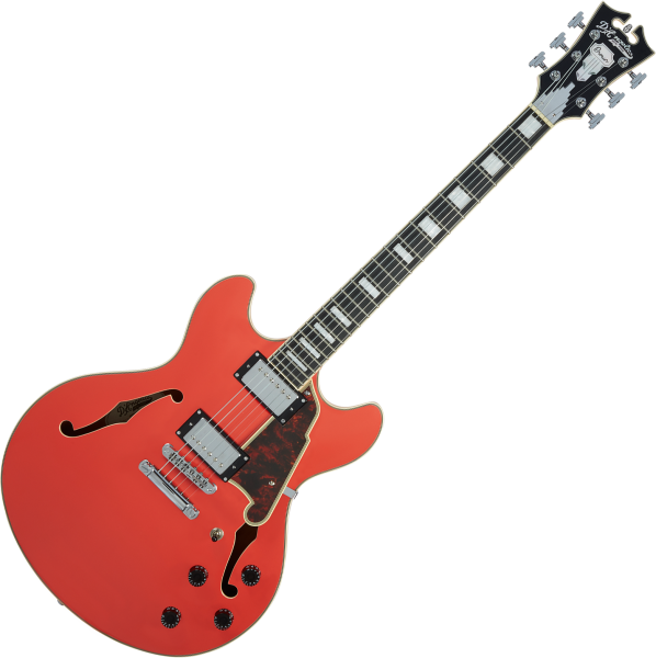 美品 D'Angelico Premier DC Fiesta Red D'Angelico Premier DC Semi-Hollow Electric Guitar With