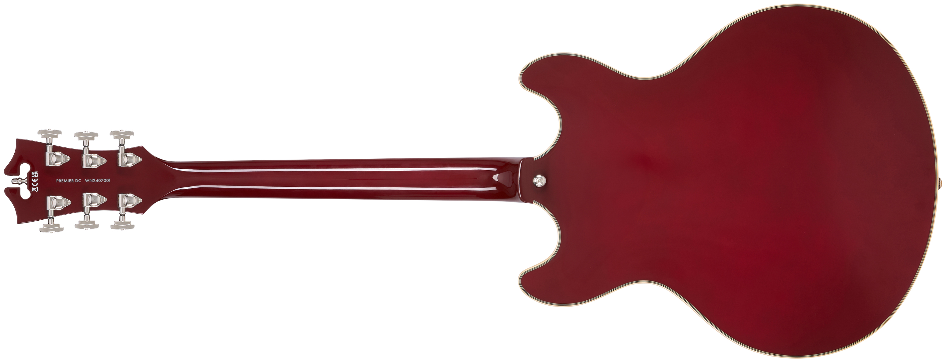 D'angelico Premier Dc 2h Ht Wal - Burnt Red - Guitare Électrique 1/2 Caisse - Variation 1