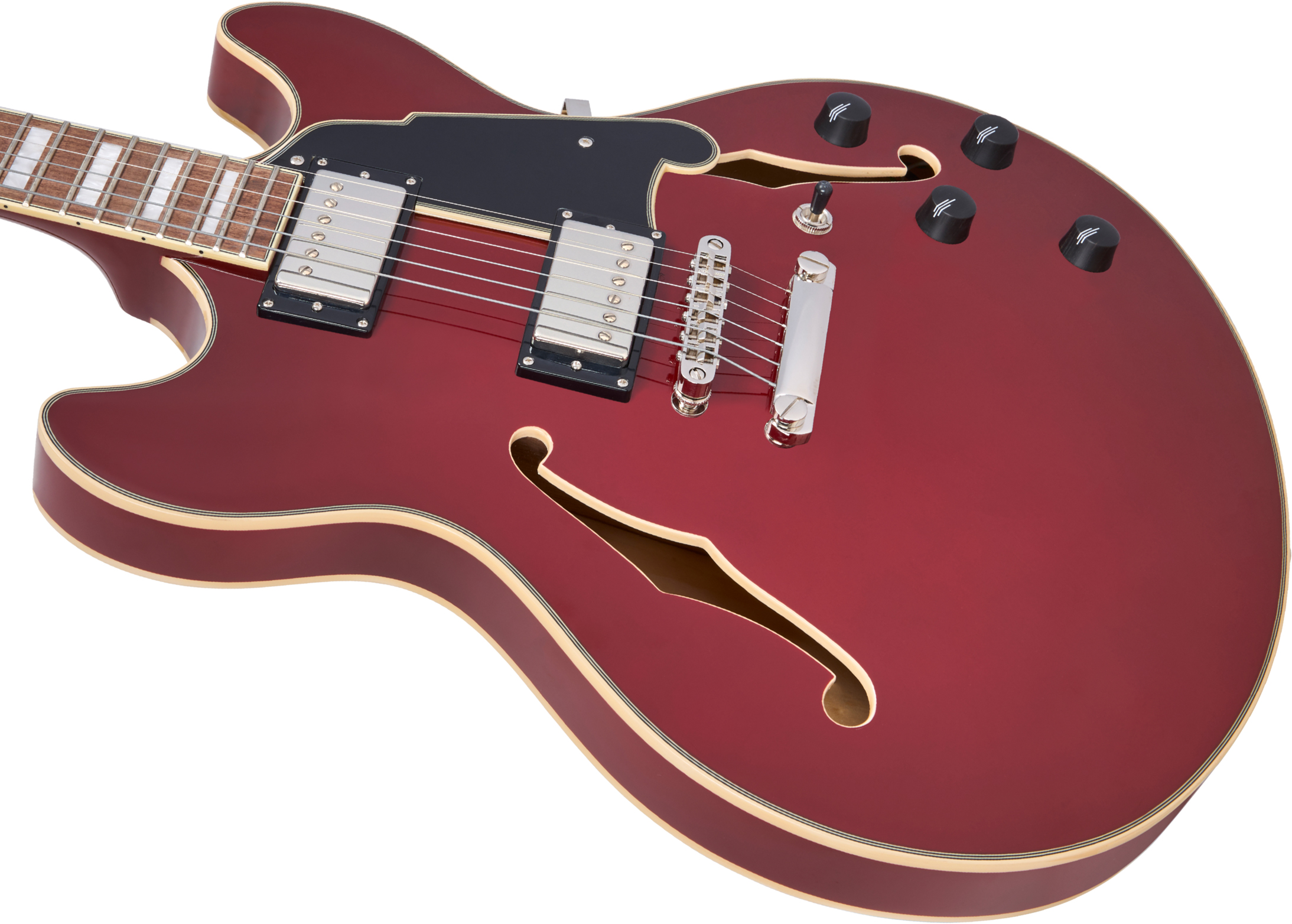 D'angelico Premier Dc 2h Ht Wal - Burnt Red - Guitare Électrique 1/2 Caisse - Variation 3
