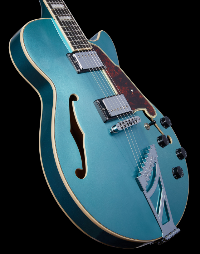 D'angelico Ss Premier 2h Ht Rw - Ocean Turquoise - Guitare Électrique 3/4 Caisse & Jazz - Variation 3
