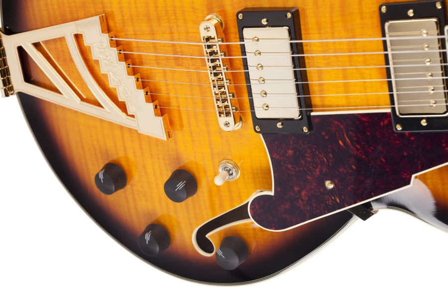 D'angelico Exss Vintage Sunburst - Guitare Électrique 3/4 Caisse & Jazz - Variation 3