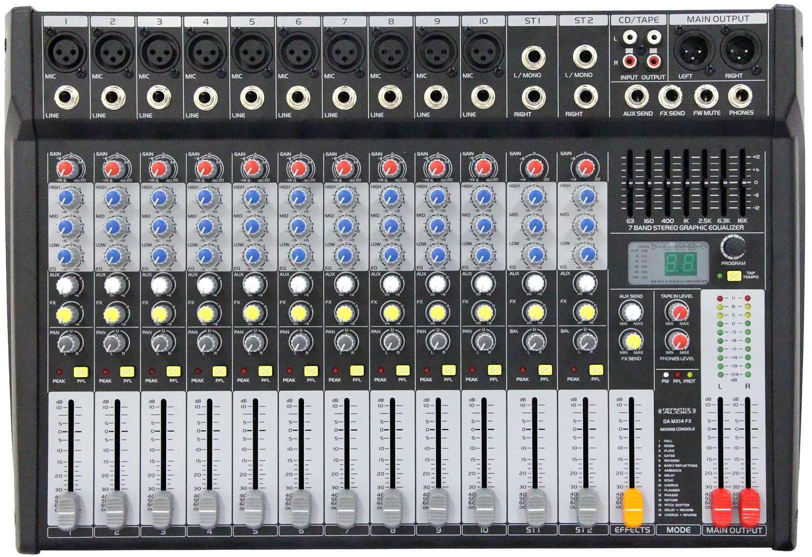 Table de mixage analogique Definitive audio DA MX14 FX2