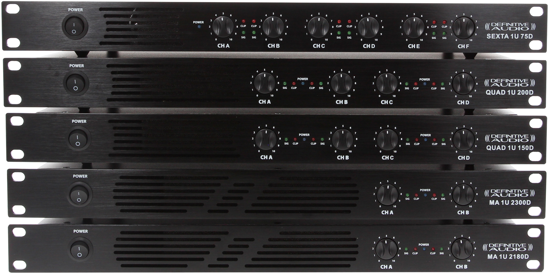 Definitive Audio Quad 1u 200d - Ampli Puissance Sono Multi-canaux - Variation 1