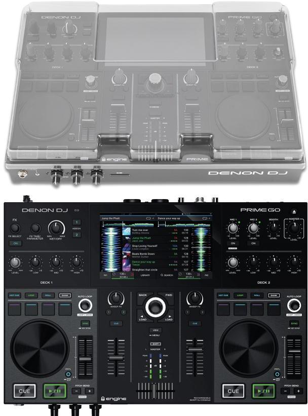 Pack dj avec housse/flight/decksaver Denon dj PRIME GO + Decksaver