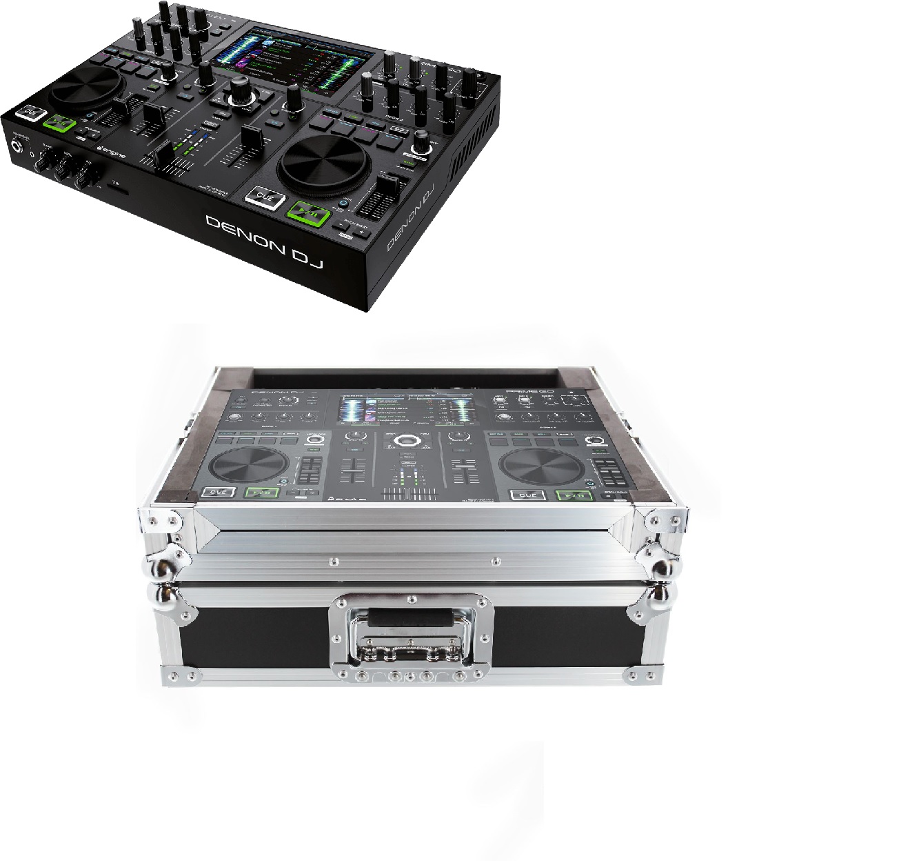 Denon Dj Prime Go + Power Acoustics Fc Prime Go - Pack Dj Avec Housse/flight/decksaver - Variation 1