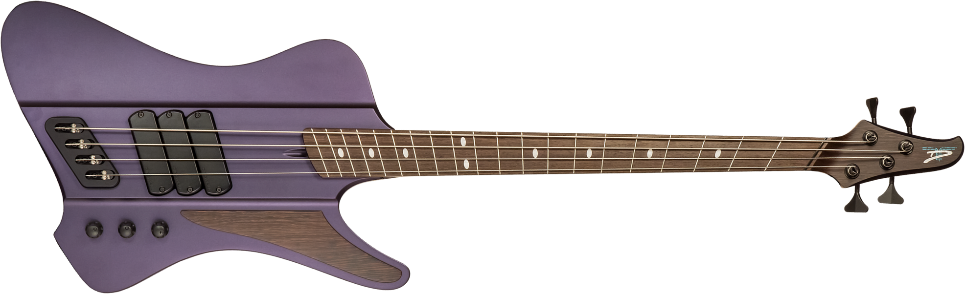 Dingwall Custom Shop D-roc 4c 3-pickups Wen #6982 - Purple To Faded Black - Basse Électrique Solid Body - Main picture