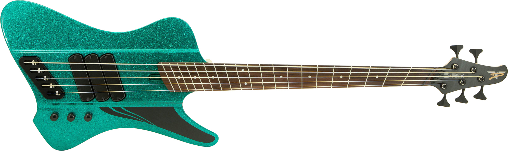 Dingwall D-roc Standard-3 5c 3pu Active Pf - Gloss Aquamarine Metalflake - Basse Électrique Solid Body - Main picture