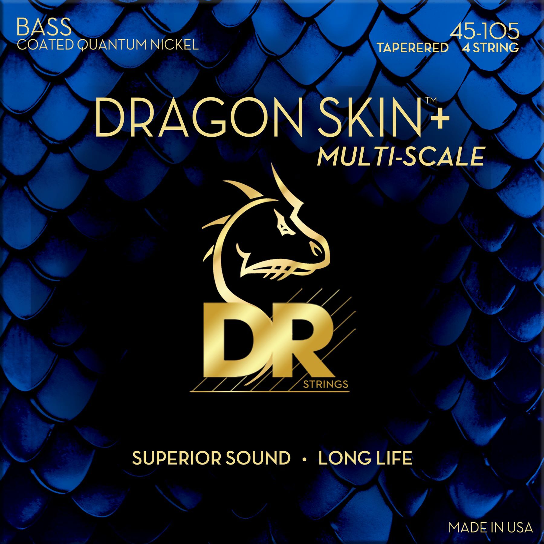 Dr Jeu De 4 Cordes Dragon Skin+ Core Technology Coated Wrap 45-105 Tapered Multi-scale - Cordes Basse Électrique - Main picture