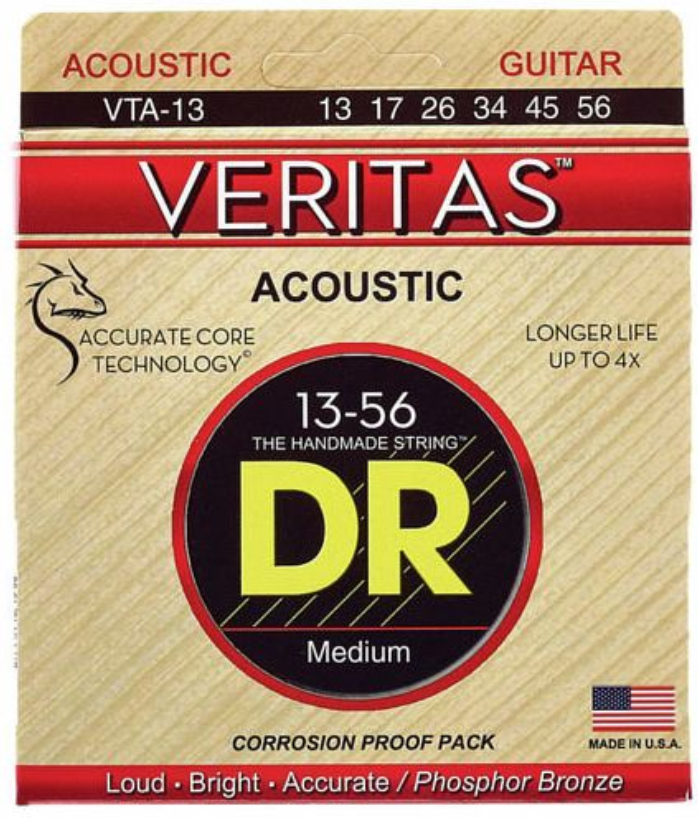 Dr Vta-13 Veritas Phosphore Bronze Acoustic Guitar 6c 13-56 - Cordes Guitare Acoustique - Main picture