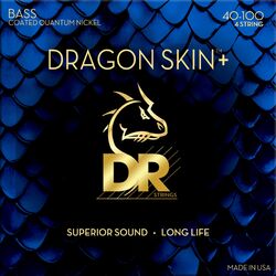 Cordes basse électrique Dr DRAGON SKIN+ Core Technology Coated Wrap 40-100 - Jeu de 4 cordes
