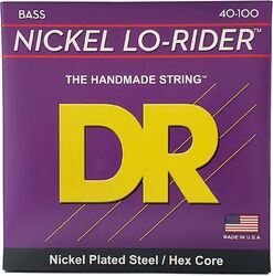 Cordes basse électrique Dr LO-RIDER Nickel Plated Steel 40-100 - Jeu de 4 cordes