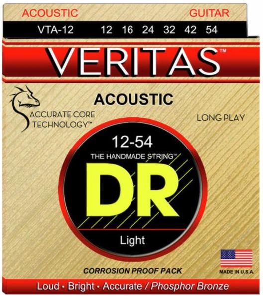 Cordes guitare acoustique Dr VTA-12 6-String Set Veritas Phosphor Bronze Acoustic Guitar 12-54 - Jeu de 6 cordes