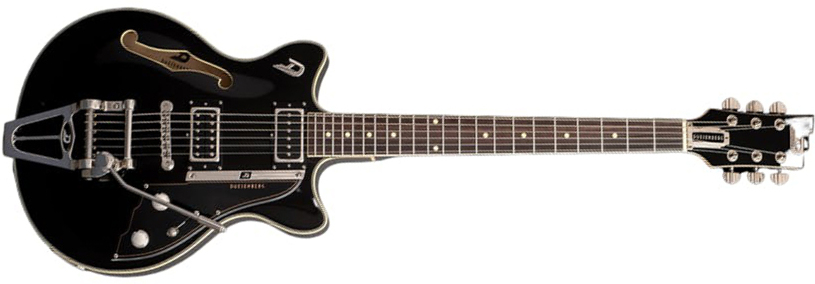 Duesenberg Fullertone Tv Hs Trem Rw - Black - Guitare Électrique 1/2 Caisse - Main picture