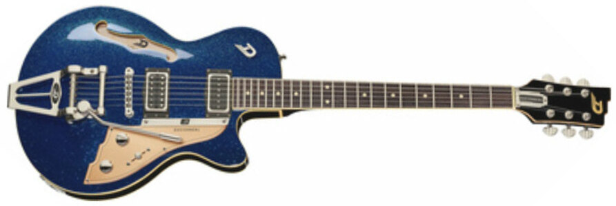 Duesenberg Starplayer Tv Hs Trem Rw - Sparkle Blue - Guitare Électrique 1/2 Caisse - Main picture