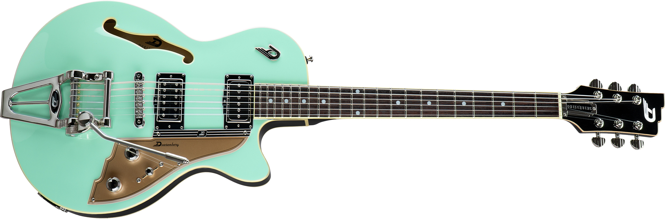 Duesenberg Starplayer Tv Hs Trem Rw - Surf Green - Guitare Électrique 1/2 Caisse - Main picture