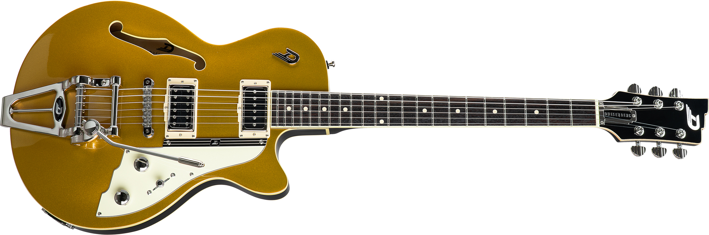 Duesenberg Starplayer Tv Hs Trem Rw - Gold Top - Guitare Électrique 1/2 Caisse - Main picture