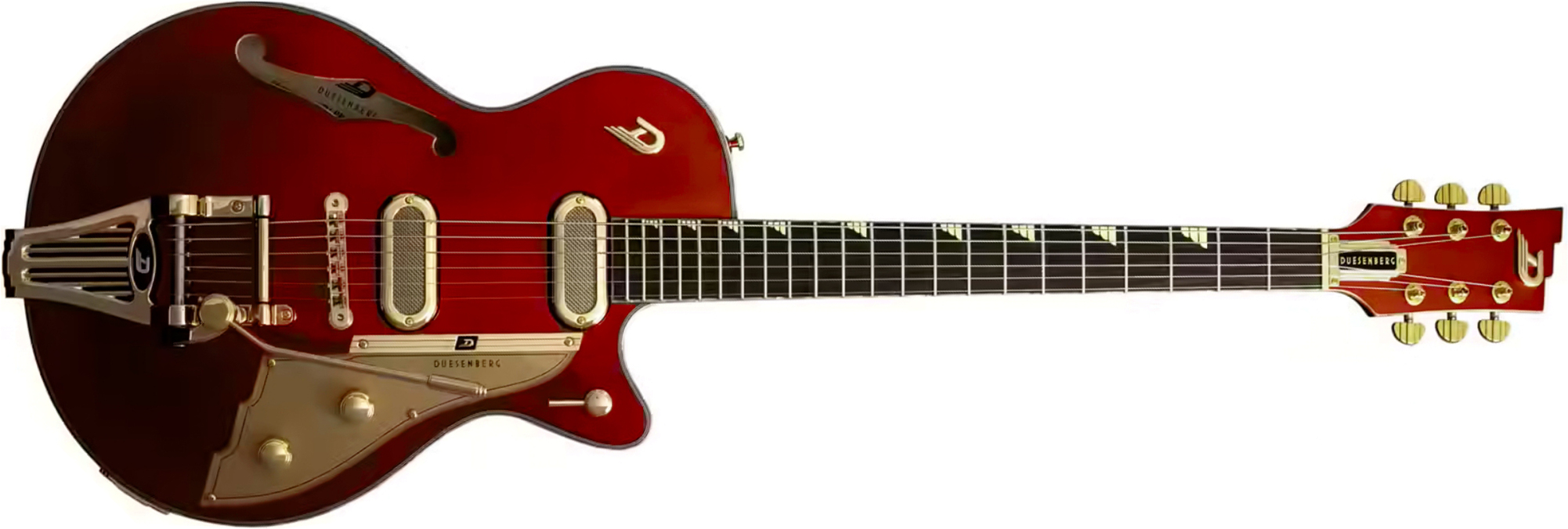 Duesenberg Starplayer Tv Phonic Hs Trem Rw - Balboa Pearl Red - Guitare Électrique 1/2 Caisse - Main picture
