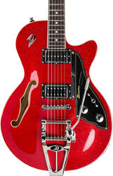 Guitare électrique 1/2 caisse Duesenberg Starplayer TV - Red sparkle