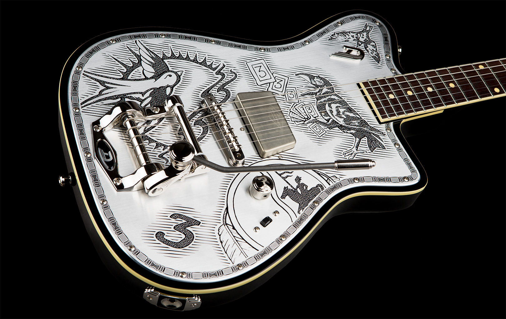 Duesenberg Johnny Depp Alliance S Trem Rw - Aluminium Plate - Guitare Électrique Signature - Variation 1