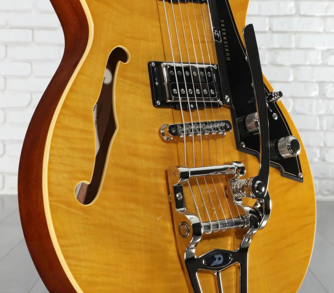 Duesenberg Starplayer Cbr Hs Trem Bigsby Rw - Transparent Honey - Guitare Électrique 1/2 Caisse - Variation 3