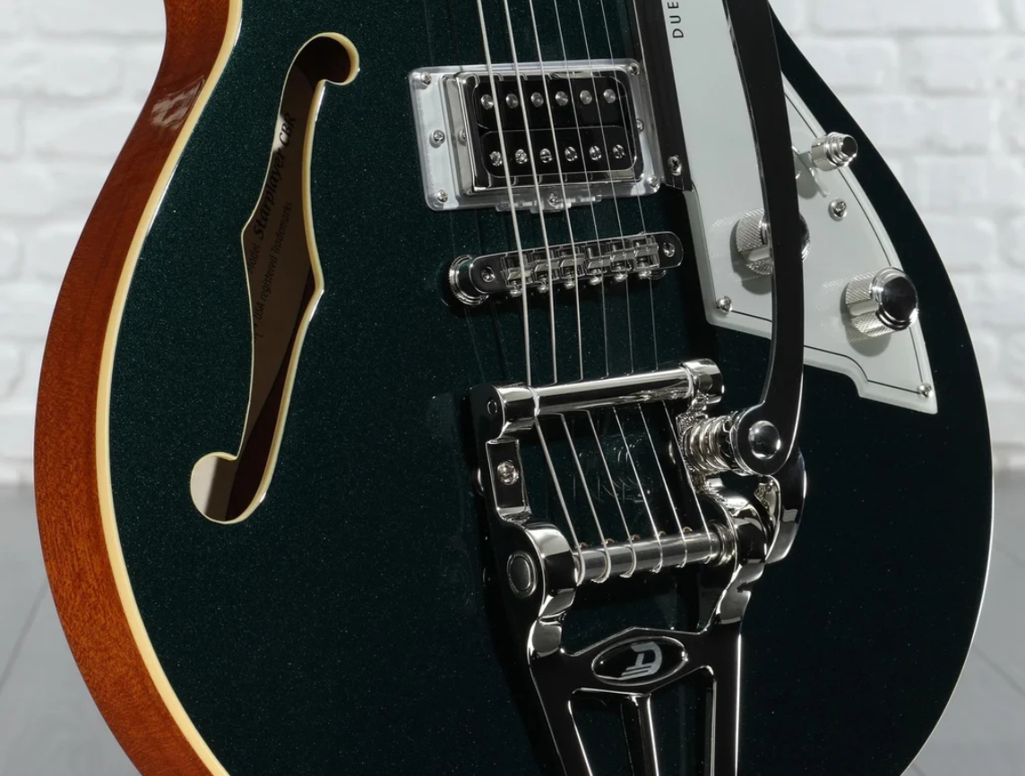 Duesenberg Starplayer Cbr Hs Trem Bigsby Rw - Catalina Green - Guitare Électrique 1/2 Caisse - Variation 4