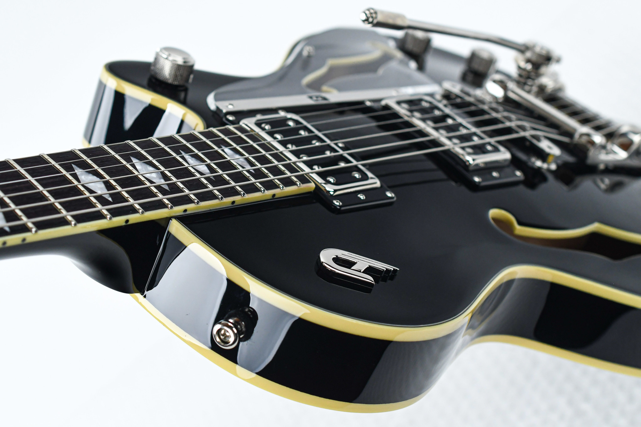 Duesenberg Starplayer Tv Deluxe Double F-hole Hs Trem Rw - Black - Guitare Électrique 1/2 Caisse - Variation 3