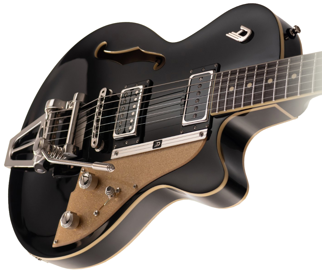 Duesenberg Starplayer Tv Hs Trem Rw - Black - Guitare Électrique 1/2 Caisse - Variation 1