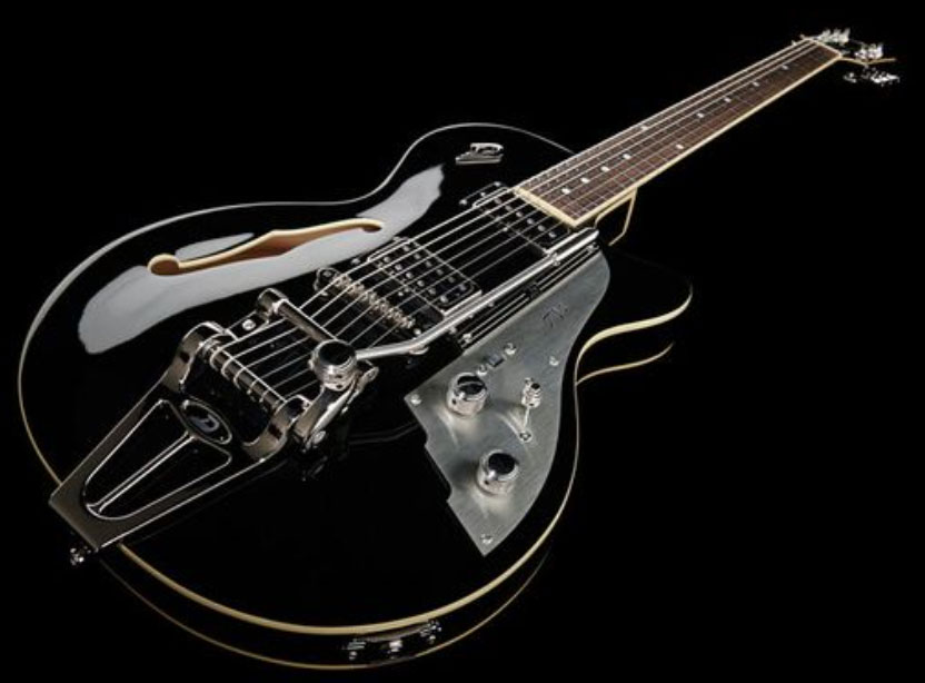 Duesenberg Starplayer Tv+ Piezo Hs Trem Rw - Black - Guitare Électrique 1/2 Caisse - Variation 1