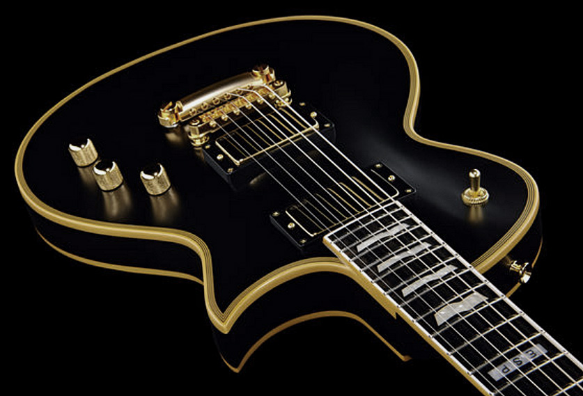 Esp E-ii Ec-ii Eclipse Db Hh Emg Ht Eb - Vintage Black - Guitare Électrique Single Cut - Variation 4