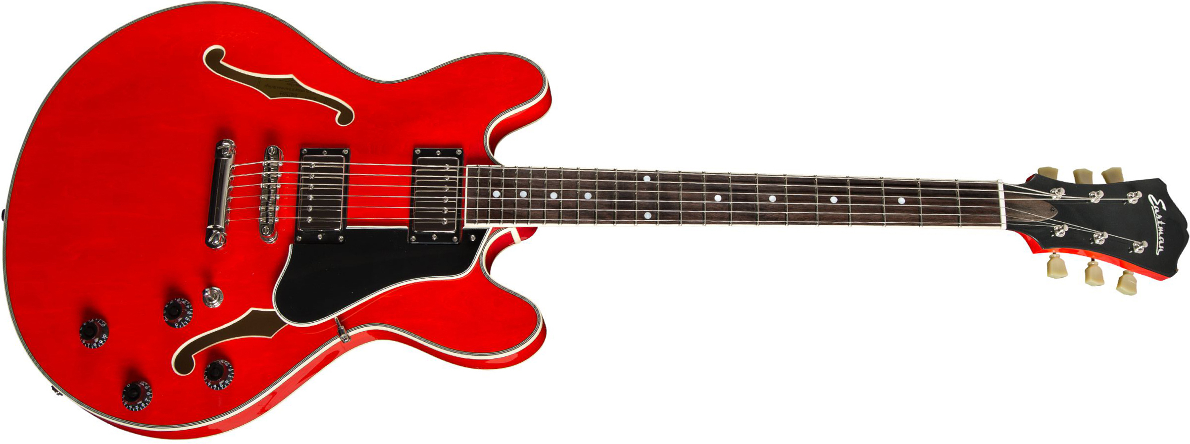 Eastman T386 Thinline Laminate Tout Erable Ht Eb - Red - Guitare Électrique 1/2 Caisse - Main picture