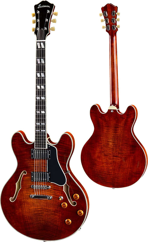 Eastman T486 Thinline Laminate Gaucher Tout Erable Hh Seymour Duncan Ht Eb - Classic - Guitare Électrique Gaucher - Variation 1