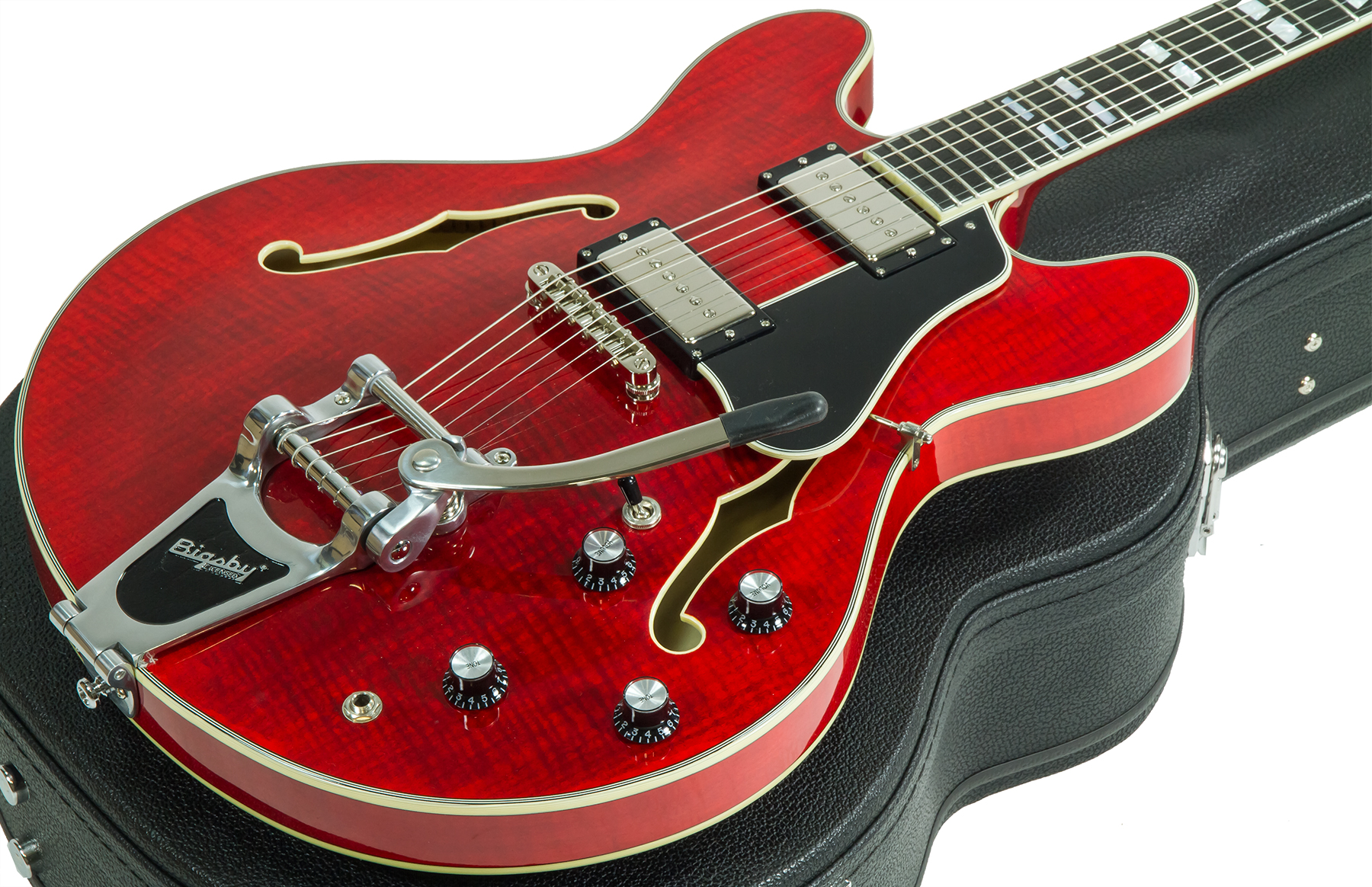 Eastman T486b Thinline Laminate Tout Erable Ss Seymour Duncan Bigsby Eb - Red - Guitare Électrique 1/2 Caisse - Variation 1