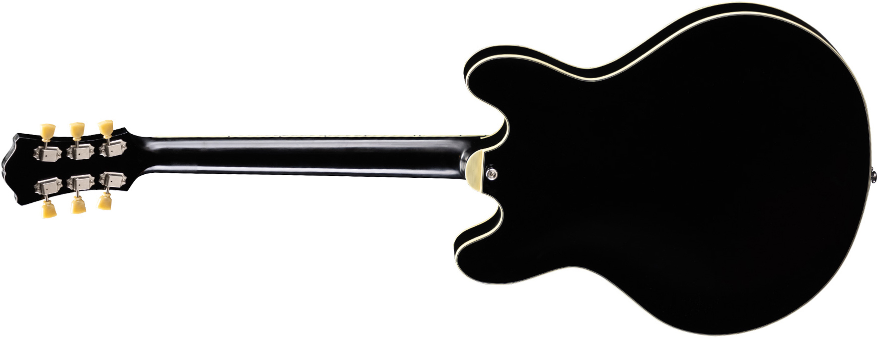 Eastman T64/tv Thinline 2s P90 Lollar Bigsby Eb - Truetone Vintage Gloss Black - Guitare Électrique 1/2 Caisse - Variation 1