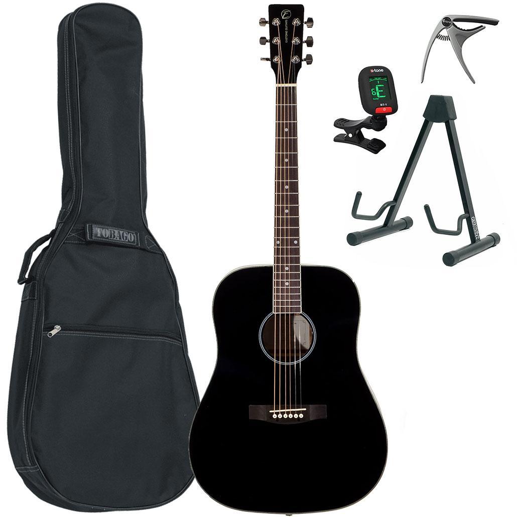 Pack guitare acoustique Eastone DR100-BLK +X-Tone Bag Pack - Black
