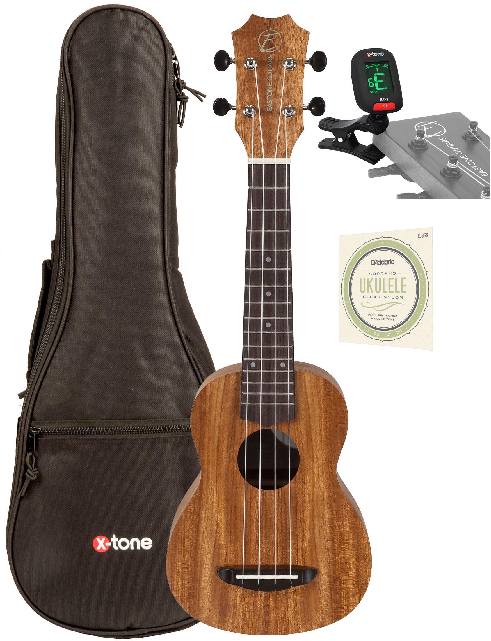 Pack ukulele Eastone E1C21-NAT Soprano +Accessories