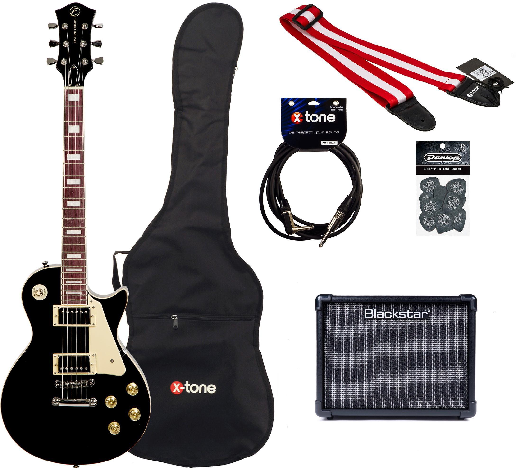 Pack guitare électrique Eastone LP100 + Blackstar ID Core V3 Stereo 10 +Accessories - Black