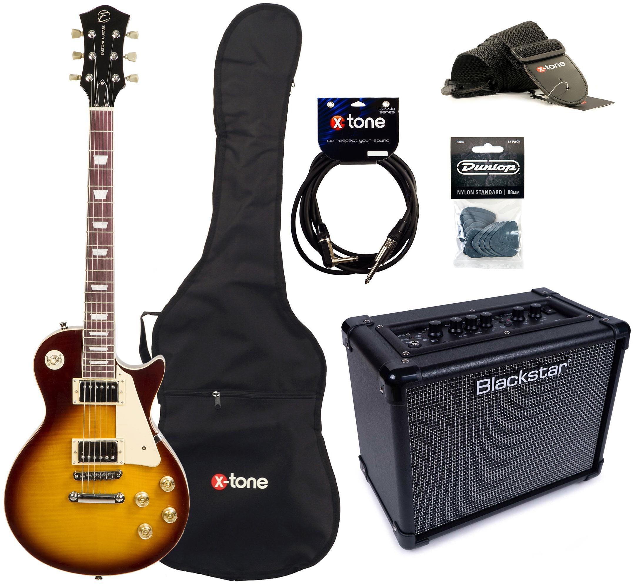 Pack guitare électrique Eastone LP200 HB + Blackstar ID Core V3 Stereo 10 +Accessories - Honeyburst