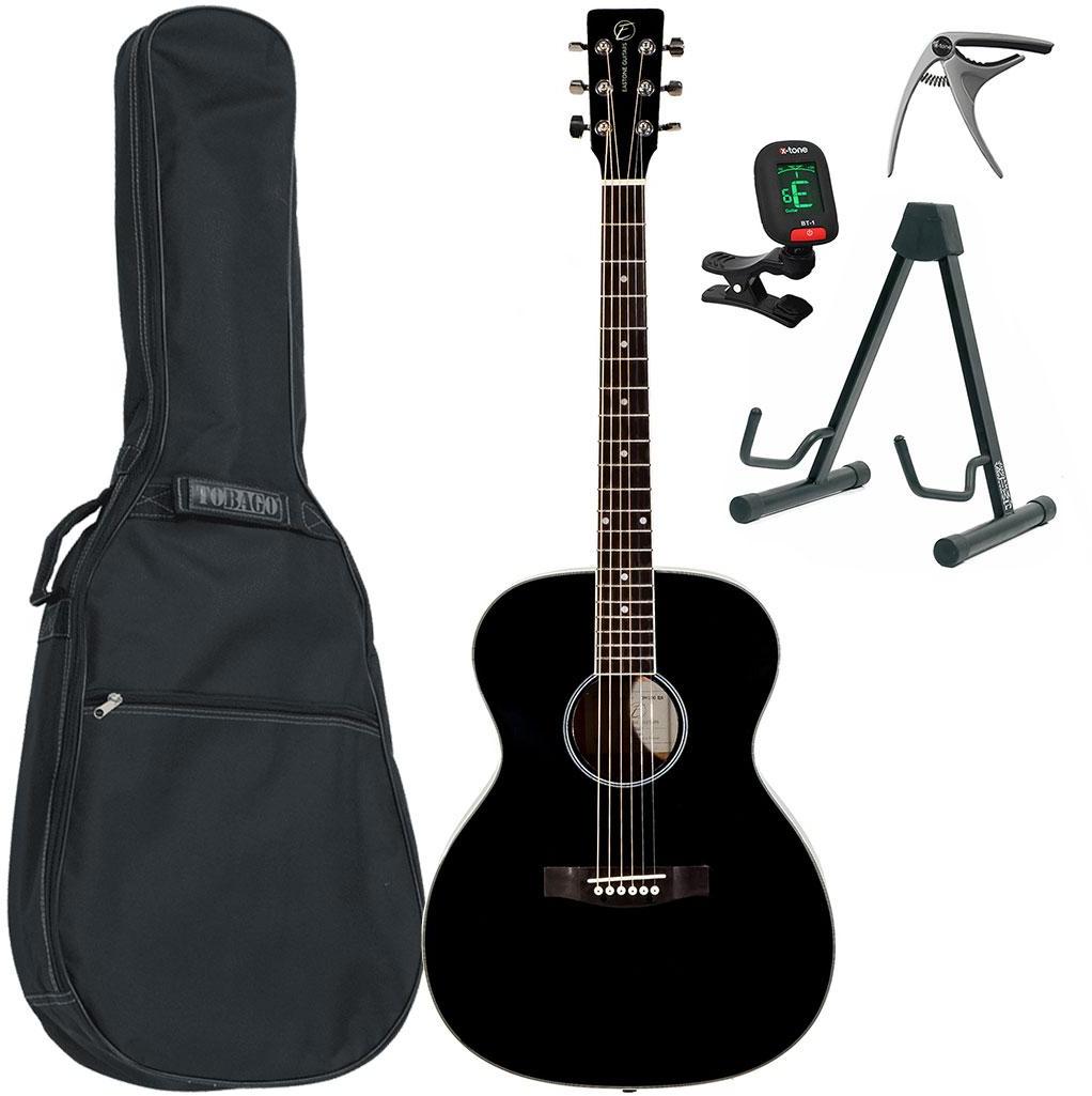 Pack guitare acoustique Eastone OM100-BLK +X-Tone Bag Pack - Black