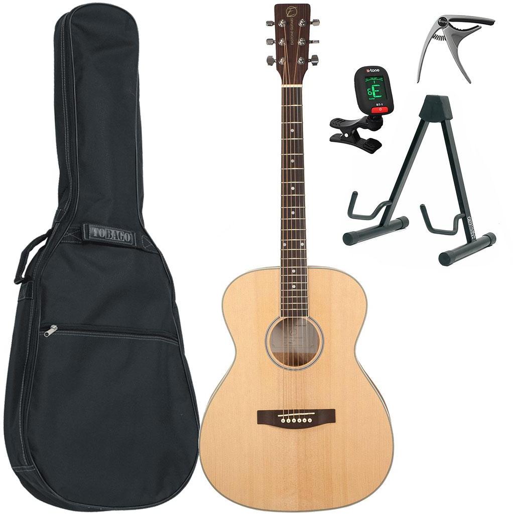 Pack guitare acoustique Eastone OM100-NAT +X-Tone Bag Pack - Natural satin